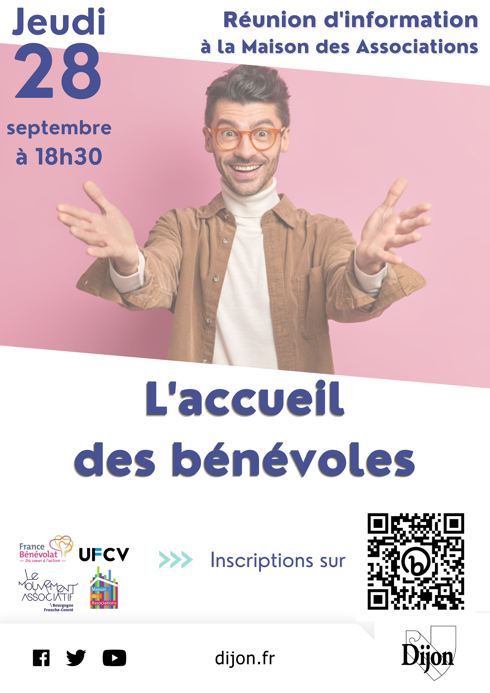 poster du post 'L'accueil des bénévoles - Soirée d'information de Dijon'
