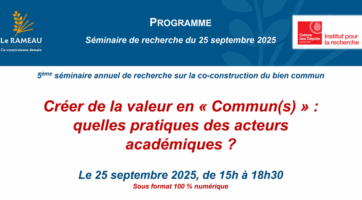 5ème séminaire de recherche – Institut pour la Recherche x Le Rameau, le 25 septembre
