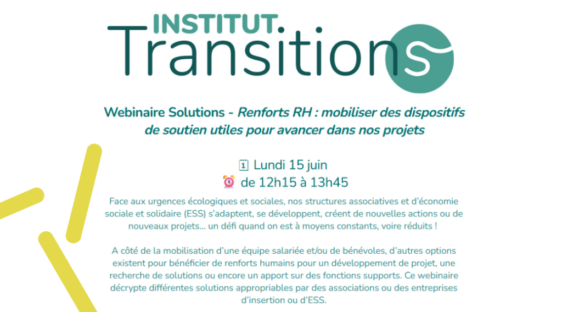 [Institut Transitions] Renforts RH : mobiliser des dispositifs de soutien utiles pour avancer dans nos projets