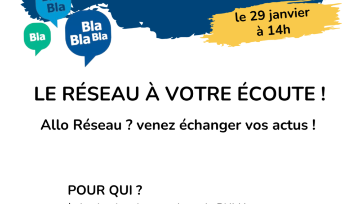 flyer Blabla MDA Le Réseau à votre écoute rdv le 6 février à 14h en visio